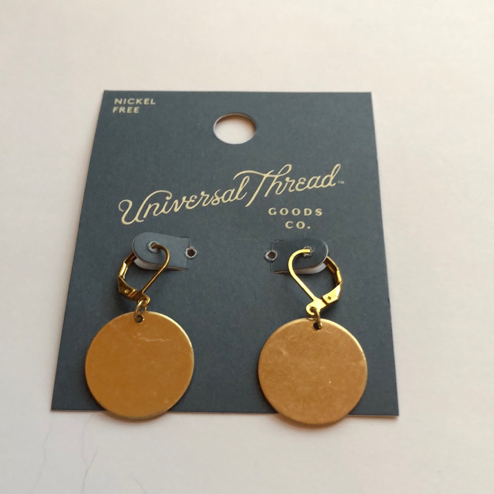 NWT Universal Thread Gold Disc Earrings